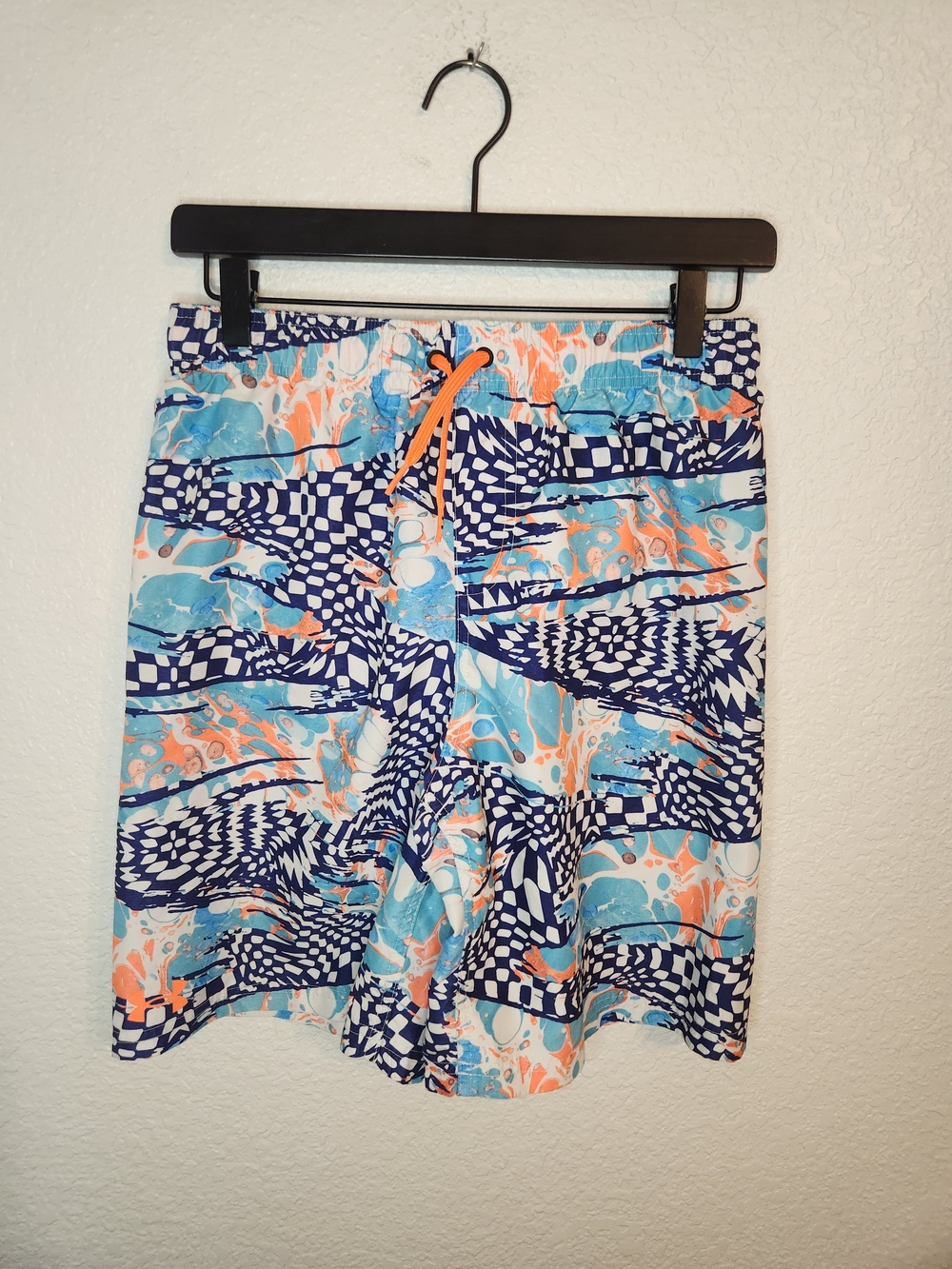 Under Armour Youth Boys Swim Trunks Blue Orange Multi Pattern XL